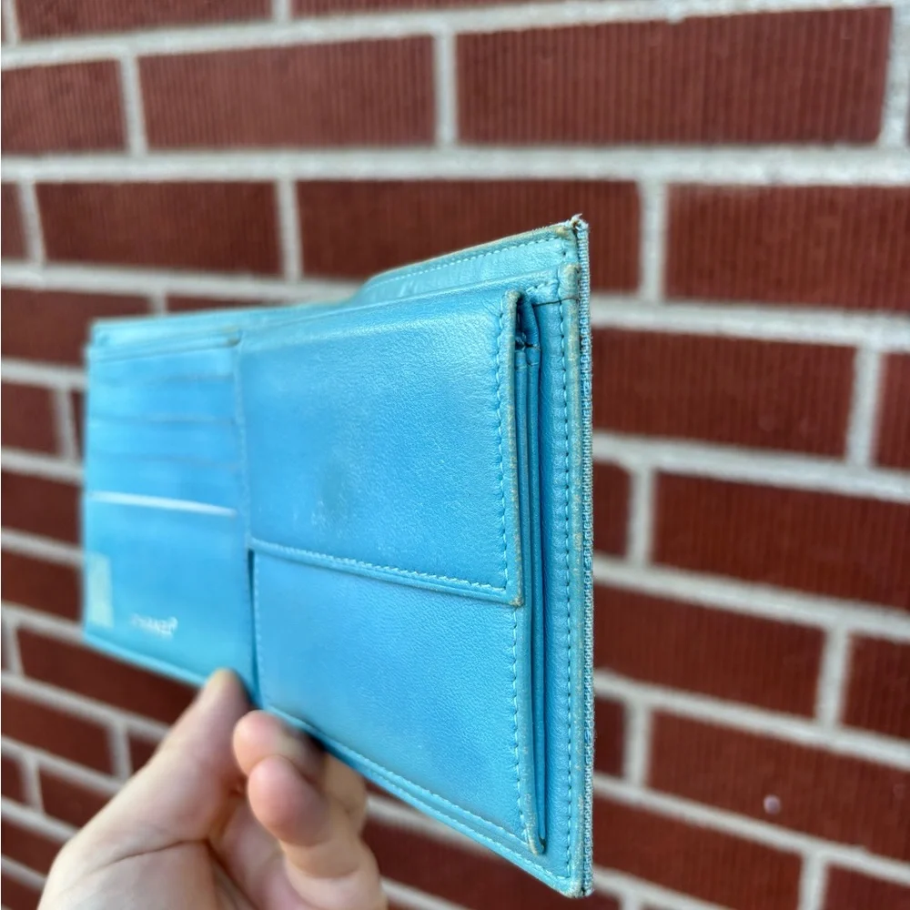 CHANEL travel line Light Blue Wallet CC logo